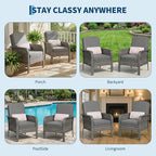 Garvee Outdoor Wicker Chairs, 2 Pieces Patio Furniture Set, All Weather High - Image 7