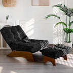 MAXYOYO Accent Chair with Ottoman Adjustable Backrest, Tufted Living Room Chair by MAXYOYO