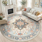 RELEANY 8ft Round Rug, Area Rugs 8ft, Washable Rug, Rugs by RELEANY