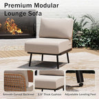 3-Piece Patio Conversation Set, Outdoor Sectional Sofa Wicker Furniture - Image 5