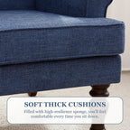 HUIMO Printed Wingback Accent Chair, Linen Upholstered High Back Armchair - Image 6