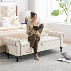 67" Storage Bench for Bedroom, Linen End of Bed - Image 5