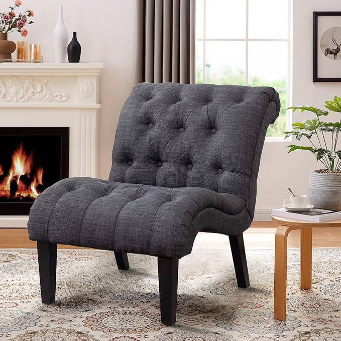 Tufted Upholstered Accent Chair by lightupyourlife