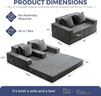 MAXYOYO Loveseat Sofa Bed, 4 in 1 Convertible Boneless Couch Folding Recliner - Image 3