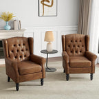 Pia Ricco Set of 2 Mid-Century Modern Wingback Accent Chairs - Image 6