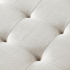 24KF Large Rectangular Upholstered Tufted Linen Ottoman Bench, Padded Bench - Image 8