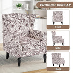 Pia Ricco Set of 2 Floral Accent Chairs, High Back Upholstered Armchairs - Image 3