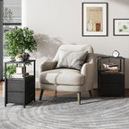TUTOTAK End Table with Charging Station, Night Stand, Side Table with 2 USB - Image 5