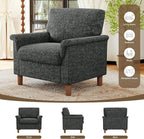 Mid Century Modern Accent Chairs Set of 2, Chenille Comfy Living Room Arm Chairs - Image 9