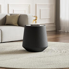 19.68" Round Marble End Table, Modern Cup Shaped Side Table by Henf