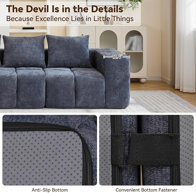 160" Boneless U-Shaped Sofa Couch - Image 3