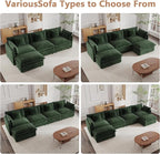mikibama Luxury Oversized 3 Piece Sofa Set, 2 Pieces of 2 Seater and 1 Piece of - Image 7