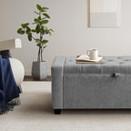 GRAINELL Storage Ottoman Bench, Upholstered Tufted Bedroom Bench - Image 4