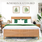 Yechen Queen Rattan Style Boho Bed Frame - Image 3