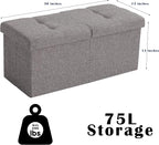 Storage Ottoman Bench Foldable Seat Footrest End of Bed Ottoman - Image 3