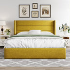 Allewie Full Size Lift Up Storage Bed, Modern Wingback Headboard, Hydraulic - Image 7