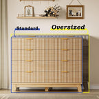 BORNOON Fluted 8 Drawer Tall Dresser, 47.2" Wide Modern Boho Chest of Drawers - Image 3