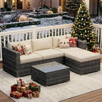 Wisteria Lane 5 Piece Outdoor Patio Furniture Set, All Weather Wicker Rattan - Image 7