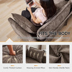 111'' Sectional Cloud Deep Seat Couch, Oversized Chenille U Shaped Sectional - Image 4