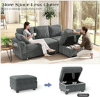 Ihanherry 81-inch Corduroy Modular Sectional Sofa Bed - Image 5