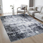 10x14 Area Rug Living Room Rug: Washable Modern Abstract Soft Thin Rug Indoor - Image 2