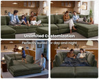CHIC HOUSE Module for Modular Oversized Couch, Corduroy Customizable Chaise - Image 4