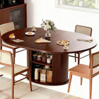 Extendable Round Dining Table for 2-4-6, 63 Inch Dining Room Kitchen Table by WildhomeYourHomeFurnishingSolution