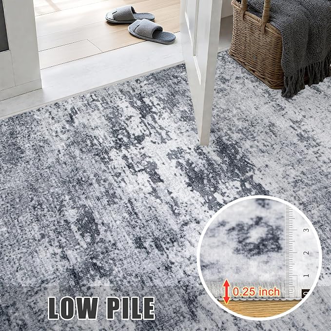 4x6 Area Rug Living Room Rug: Washable Modern Abstract Soft Thin Rug Indoor - Image 8