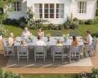 SERWALL Patio Dining Sets for 6 Person, HDPE Dining Set - Image 9