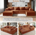 138" Cloud Sectional Couch, Comfort U Shaped Boneless Couch - Image 6