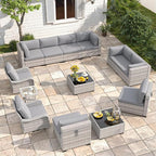 10-Seat Modern Patio Furniture Set by MASIONBACKYARDS