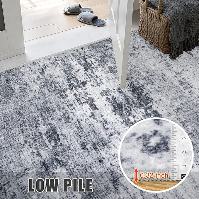 Washable Area Rug 3x5 Entryway Rug: Washable Modern Abstract Soft Thin Rug - Image 7
