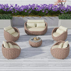 TWT 6-Piece Aluminum Patio Furniture Set, Olefin Rope Modern Outdoor by TWT
