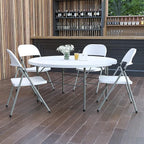Flash Furniture Scarborough 5' Round Plastic Folding Table - Image 2