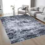 10x12 Area Rug Living Room Rug: Washable Modern Abstract Soft Thin Rug Indoor - Image 2