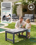 SERWALL 8 Pieces HDPE Outdoor Conversation Sofa Set - Image 7