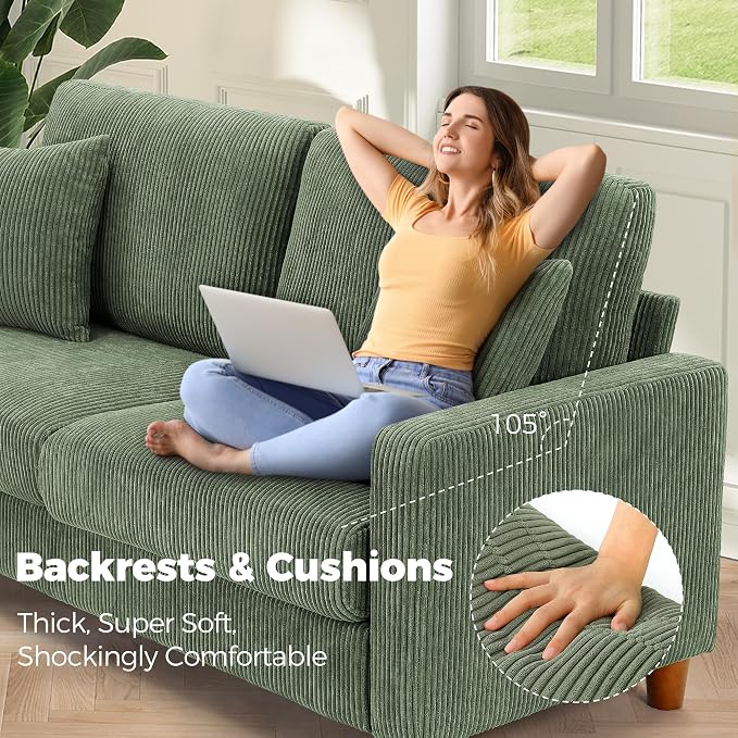 70in L Shaped Couch, Modular Sofa No Tool Assembly, Comfy Sectional Couches - Image 8