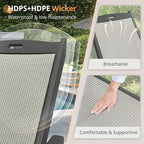 LUE BONA Chaise Lounge Chair Outdoor Set of 2, HDPS and HDPE Wicker Material - Image 4