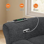 MCombo 87.8" Wall Hugger Power Reclining Sofa, 3-Seat Triple Recliner Couch - Image 10