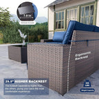 Kullavik Outdoor Patio Furniture Set, 12 Pieces Sectional Rattan Sofa Set Brown - Image 2