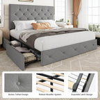 Allewie Upholstered Full Size Platform Bed Frame - Image 6