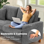 Kidirect 70in Corduroy Sofa, Comfy Loveseat Sofa No Tool Assembly, Couches - Image 4