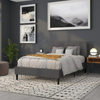 Flash Furniture Bedford Tufted Upholstered Full Size Headboard in Dark Gray - Image 4