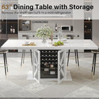LVB Modern Dining Table for 4 to 6, Wooden Pedestal Dining Room Table - Image 6