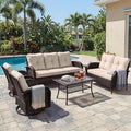 UPHA 6 Pieces Patio Furniture Sets, Wicker Outdoor Sofa Set by UPHA