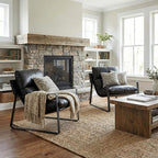 LukeAlon Modern PU Leather Accent Armchairs Set of 2, Upholstered Living Room - Image 3