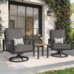 Outdoor Patio Swivel Rocking Chairs Set, Patio Porch Furniture by COMLAXFIELD