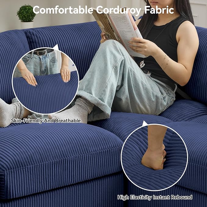 114'' Sectional 4 Seater Couch, Oversized Modular Couches - Image 6