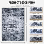 9x12 Area Rug Living Room Rug: Washable Modern Abstract Soft Thin Rug Indoor - Image 2