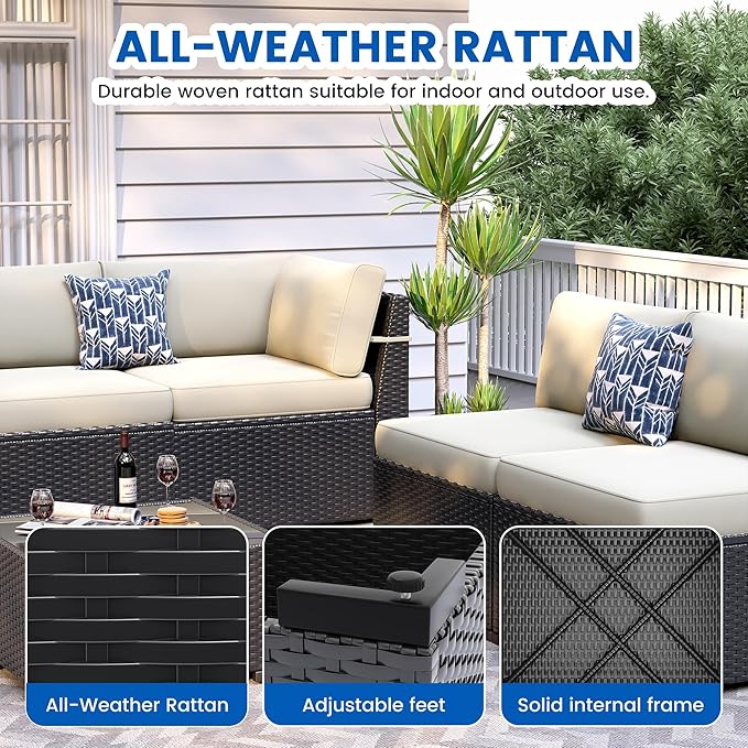 Patio Furniture Sets, 7-Piece Outdoor Patio Furniture - Image 4